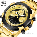 SMAEL Golden Mens Montres Acier Inoxydable Numérique